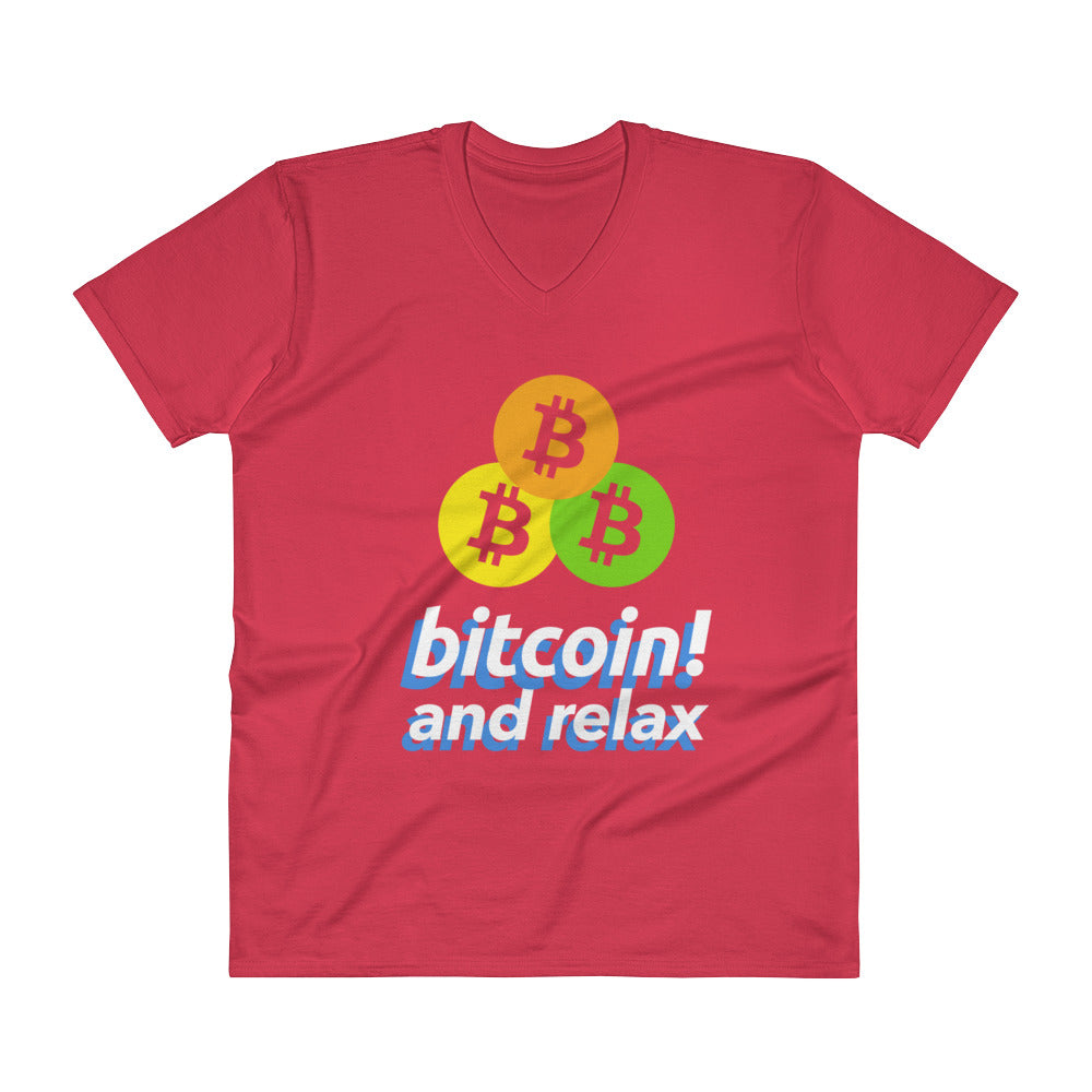 Bitcoin! relax V-Neck T-Shirt