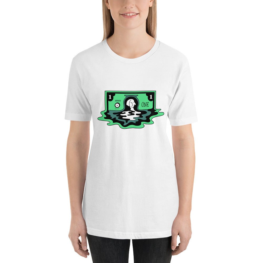 Melting Dollar Short-Sleeve Unisex T-Shirt